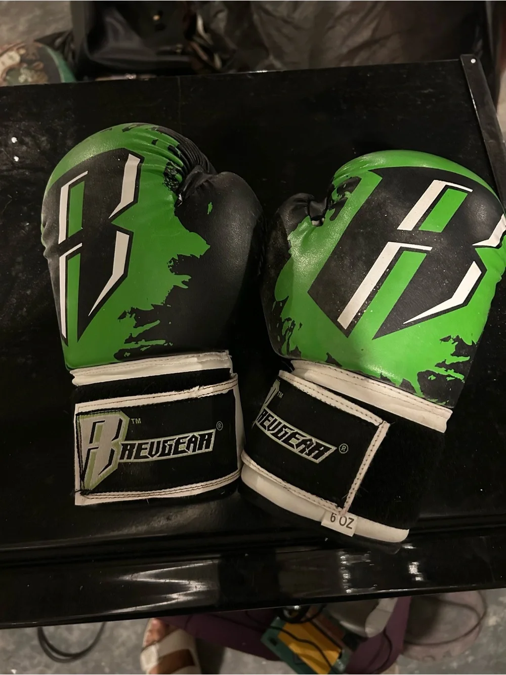 Kids Green & White Boxing Gloves - 6 oz Youth Training Gloves